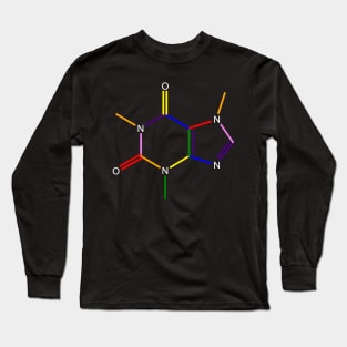 Caffeine Rainbow Molecule Chemistry Long Sleeve T-Shirt